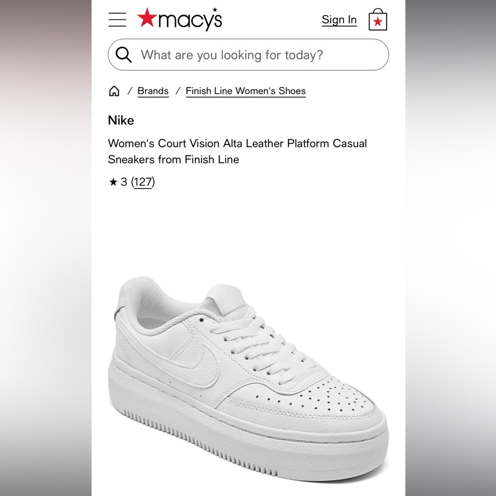 Nike court vision alta leather platform